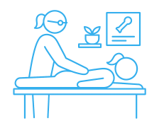 Illustration showing osteopathy treatment