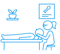 Osteopathy treatment process illustration