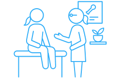 Patient care and osteopathy support illustration